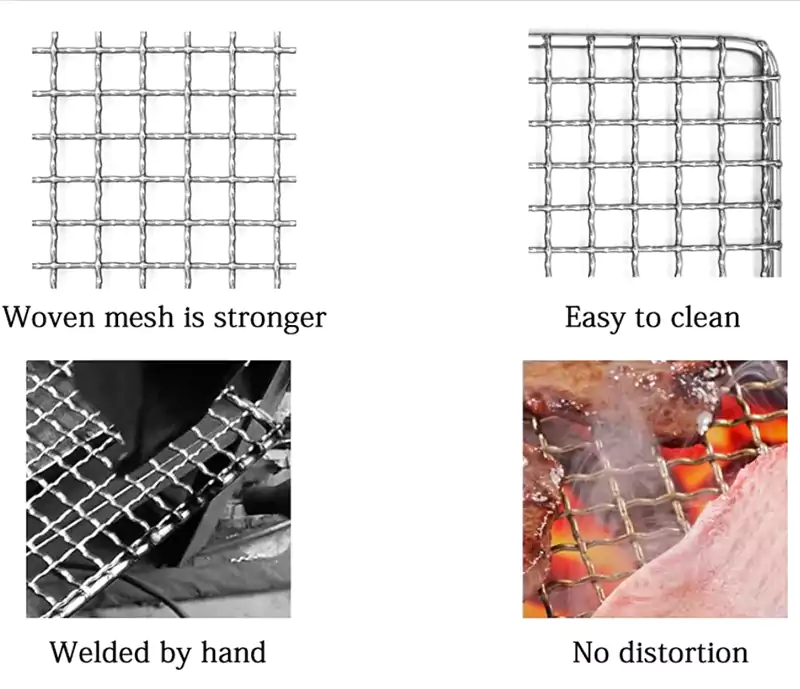 Malla para Barbacoa Cuadrada de Acero Inoxidable